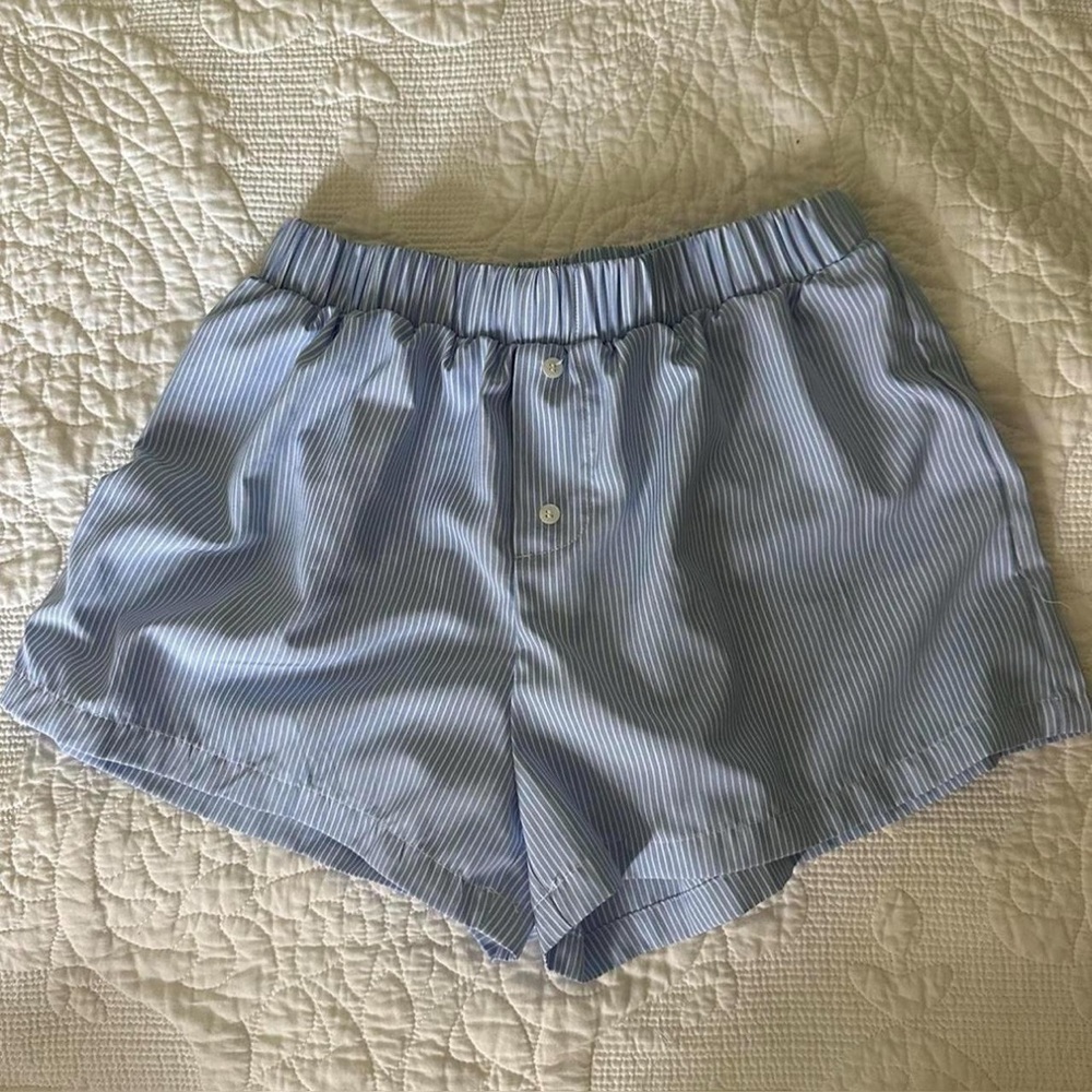 Blue Striped Women's Lounge Shorts